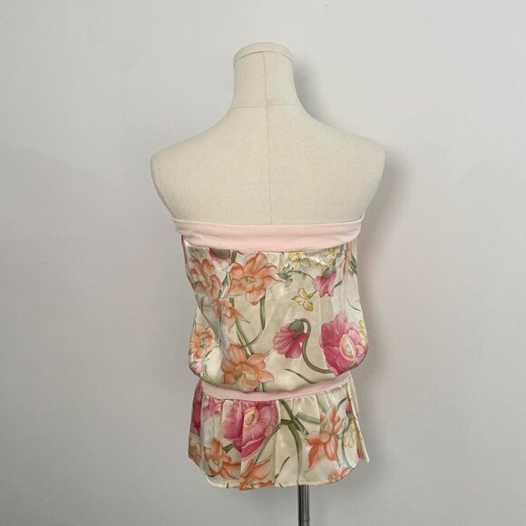 Vintage Y 2 K Bordeaux Seamless Silk Floral Tube Top | Women’s Size OS /Small - Picture 3 of 6